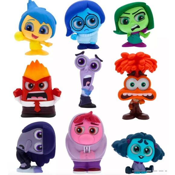 Disney Doorables Inside Out 2 Set of 9 Figurines Anxiety Joy  INSIDE OUT 2 DISNEY DOORABLES 9 FIGURES SET DISNEY STORE NEW ANXIETY ENVY JOY+